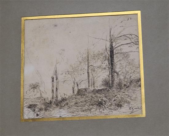 Labbe, pen and ink, Le Guetal 13 x 14cm
